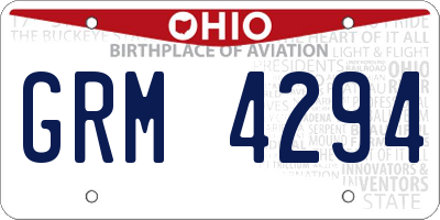 OH license plate GRM4294