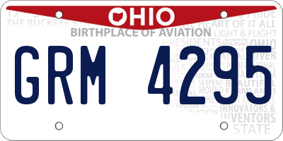 OH license plate GRM4295