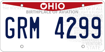 OH license plate GRM4299