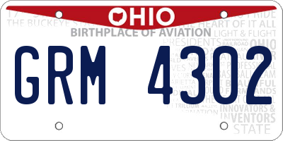 OH license plate GRM4302