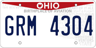 OH license plate GRM4304