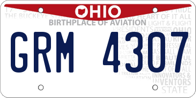 OH license plate GRM4307