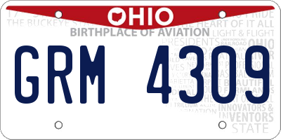 OH license plate GRM4309