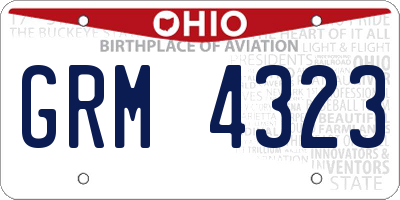 OH license plate GRM4323