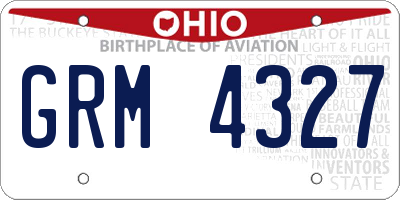 OH license plate GRM4327
