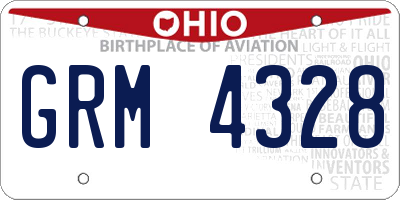 OH license plate GRM4328