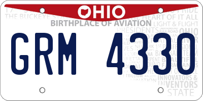 OH license plate GRM4330