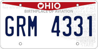 OH license plate GRM4331
