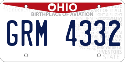OH license plate GRM4332