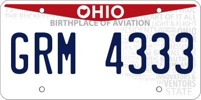 OH license plate GRM4333