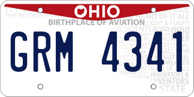 OH license plate GRM4341