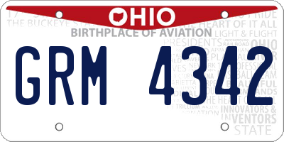 OH license plate GRM4342