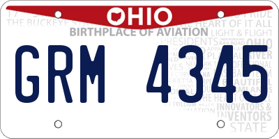 OH license plate GRM4345
