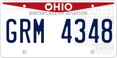 OH license plate GRM4348
