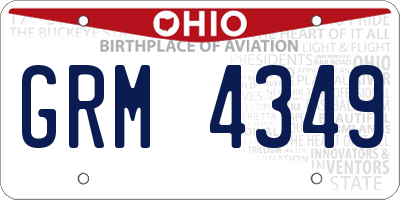 OH license plate GRM4349