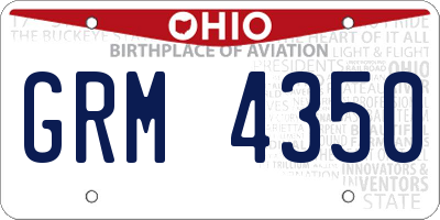 OH license plate GRM4350