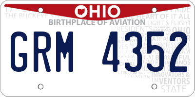 OH license plate GRM4352