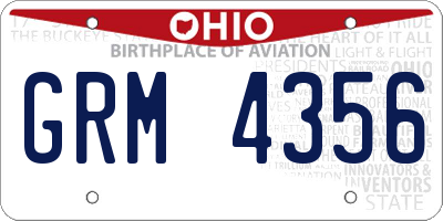OH license plate GRM4356