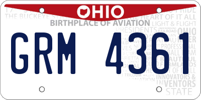 OH license plate GRM4361