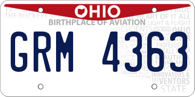 OH license plate GRM4363