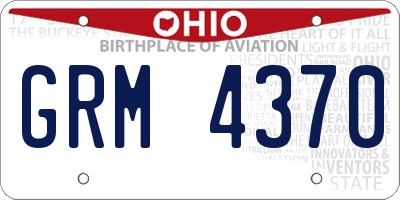 OH license plate GRM4370