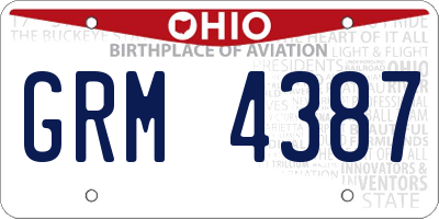 OH license plate GRM4387