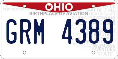 OH license plate GRM4389