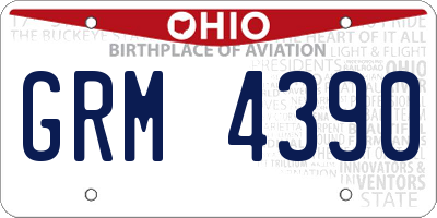 OH license plate GRM4390