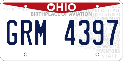 OH license plate GRM4397