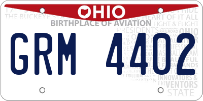 OH license plate GRM4402
