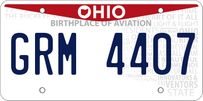 OH license plate GRM4407