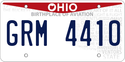 OH license plate GRM4410