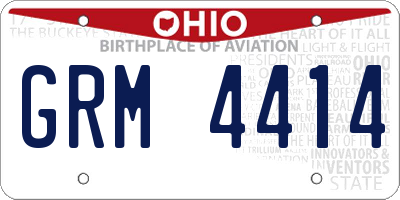 OH license plate GRM4414
