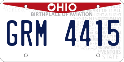 OH license plate GRM4415