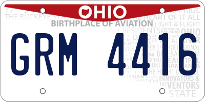 OH license plate GRM4416