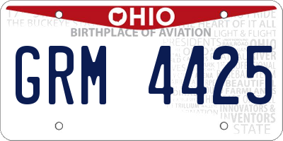 OH license plate GRM4425