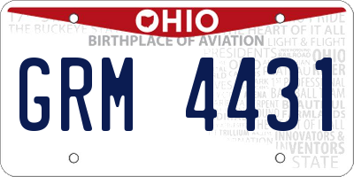 OH license plate GRM4431