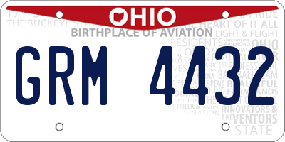 OH license plate GRM4432