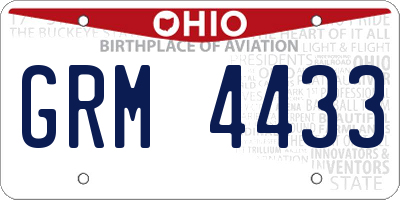 OH license plate GRM4433