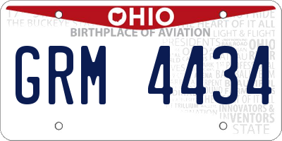 OH license plate GRM4434