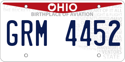 OH license plate GRM4452