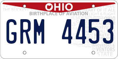 OH license plate GRM4453