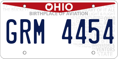 OH license plate GRM4454