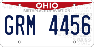 OH license plate GRM4456