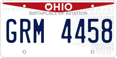 OH license plate GRM4458