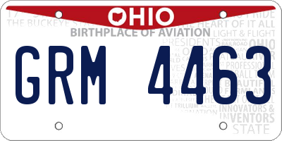 OH license plate GRM4463
