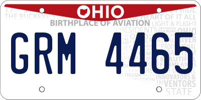 OH license plate GRM4465