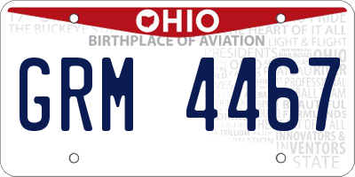 OH license plate GRM4467