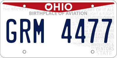 OH license plate GRM4477