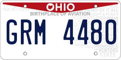 OH license plate GRM4480